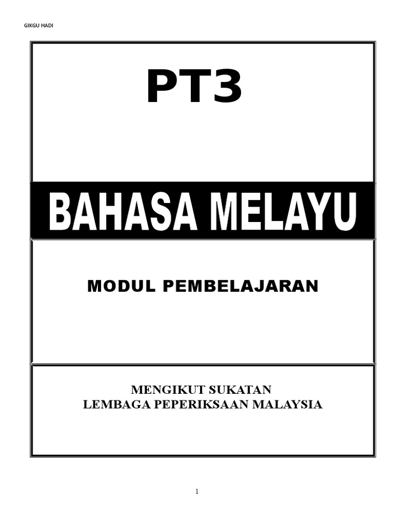 Tips PT3 Bahasa Melayu 2018 | PDF | Karier & Perkembangan