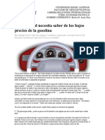 Lo que usted necesita saber sobre los bajos precios de la gasolina