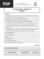 Concurso Publico Edital n 089 2018 Caderno de Provas Biologia
