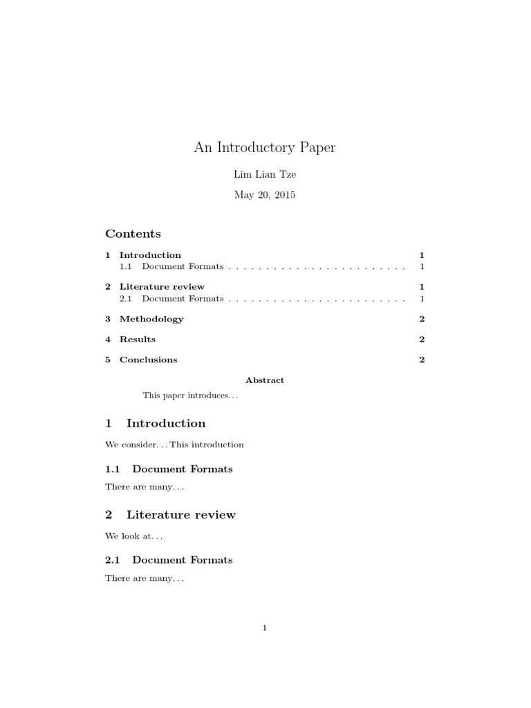 My First Latex Document Pdf Nature