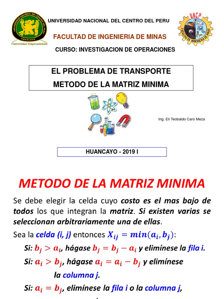 Método de Matriz Mínima en Transporte | PDF