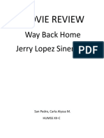 Movie Review: Way Back Home Jerry Lopez Sineneng