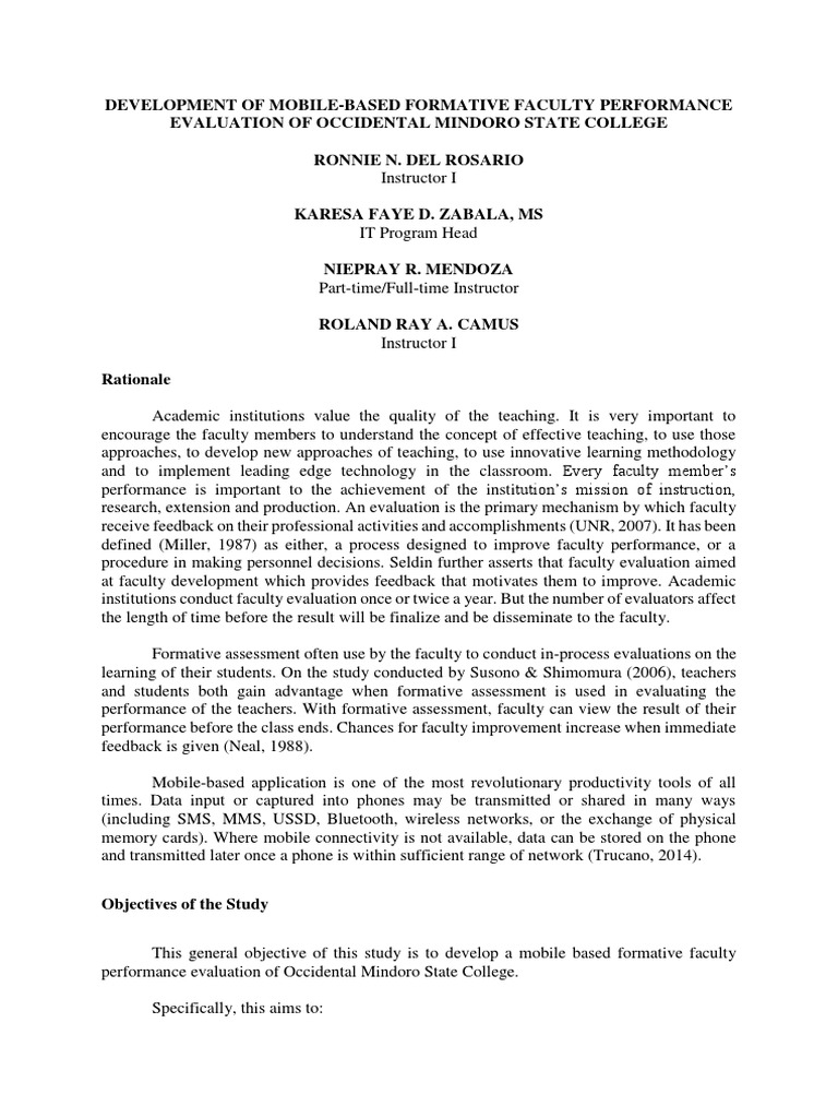 Mobile Faculty Evaluation System Development | PDF | Software Testing ...