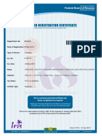 TaxPayer Registration Certificate