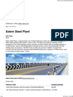 Salem Steel Plant produces wide range of stainless steel