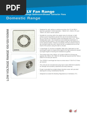 12 Volts Elv Fan Range