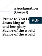 Lenten Acclamation