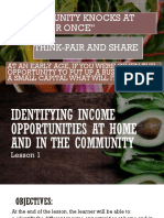 Lesson 1 Identifying Income Opportunities at Home and in The Community