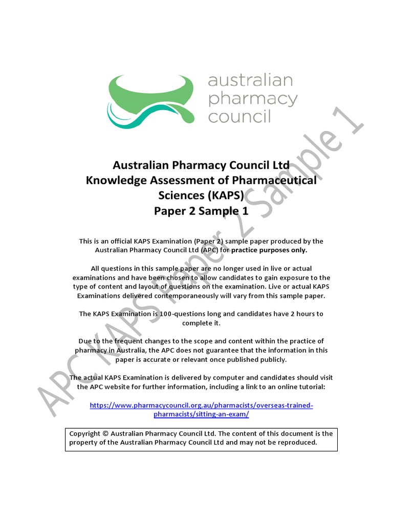 KAPS Paper 2 Sample 1 | PDF | Mood Disorders | Emulsion