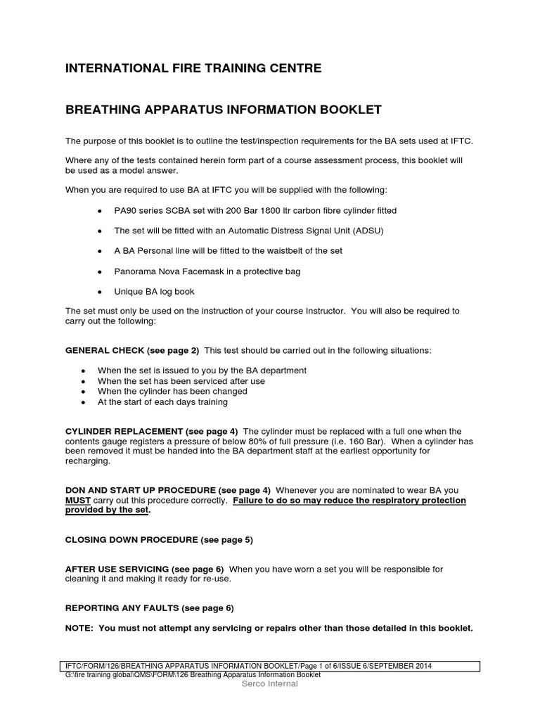 Breathing Apparatus Training Guide | PDF | Breathing | Underwater Diving