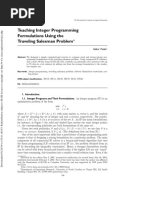 Teaching Integer Programming Formulations Using The Traveling Salesman Problem