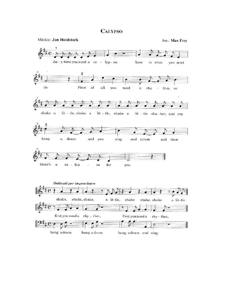 Song 1 Any Time You Need a Calypso