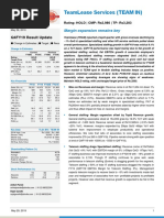 Teamlease Services (Team In) : Q4Fy19 Result Update