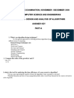 B.E-Degree Examination, November / December 2006 Computer Science and Engineering Cs 1201 - Design and Analysis of Algorithms Answer Key Part-A