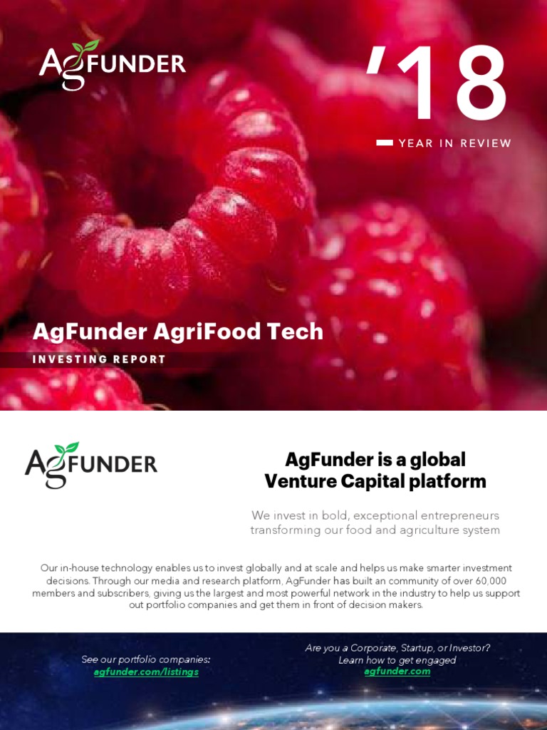AgFunder Agrifood Tech Investing Report 2018 | PDF | Venture Capital ...