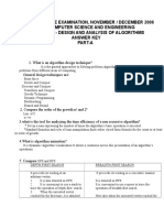 B.E-Degree Examination, November / December 2006 Computer Science and Engineering Cs 1201 - Design and Analysis of Algorithms Answer Key Part-A