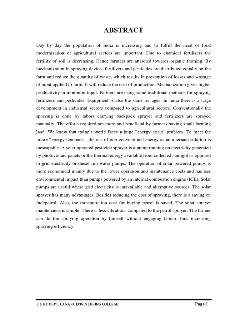 Solar Powered Multipurpose Sprayer Pdf Solar Power Agriculture