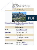 Carpathians: From Wikipedia, The Free Encyclopedia