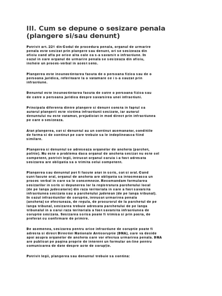 Documentatie Pt Plangere Penala