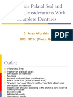Posterior Palatal Seal and Speech Considerations With Complete Dentures
