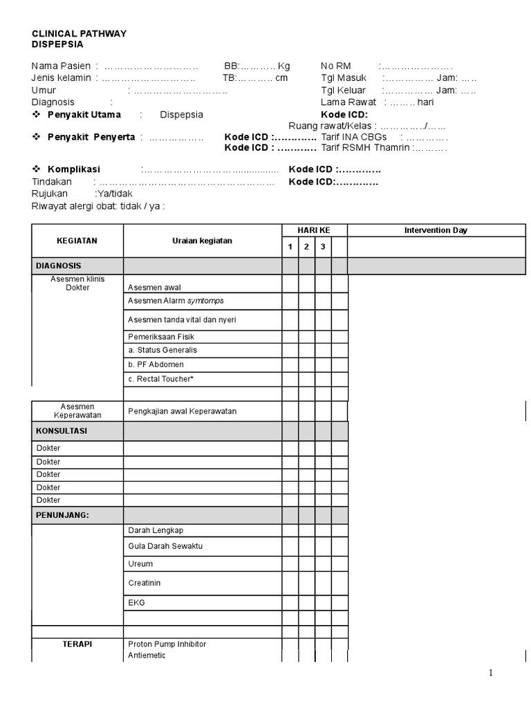 Rencana Perawatan Dispepsia Klinis | PDF | Pengembangan Diri | Sains ...