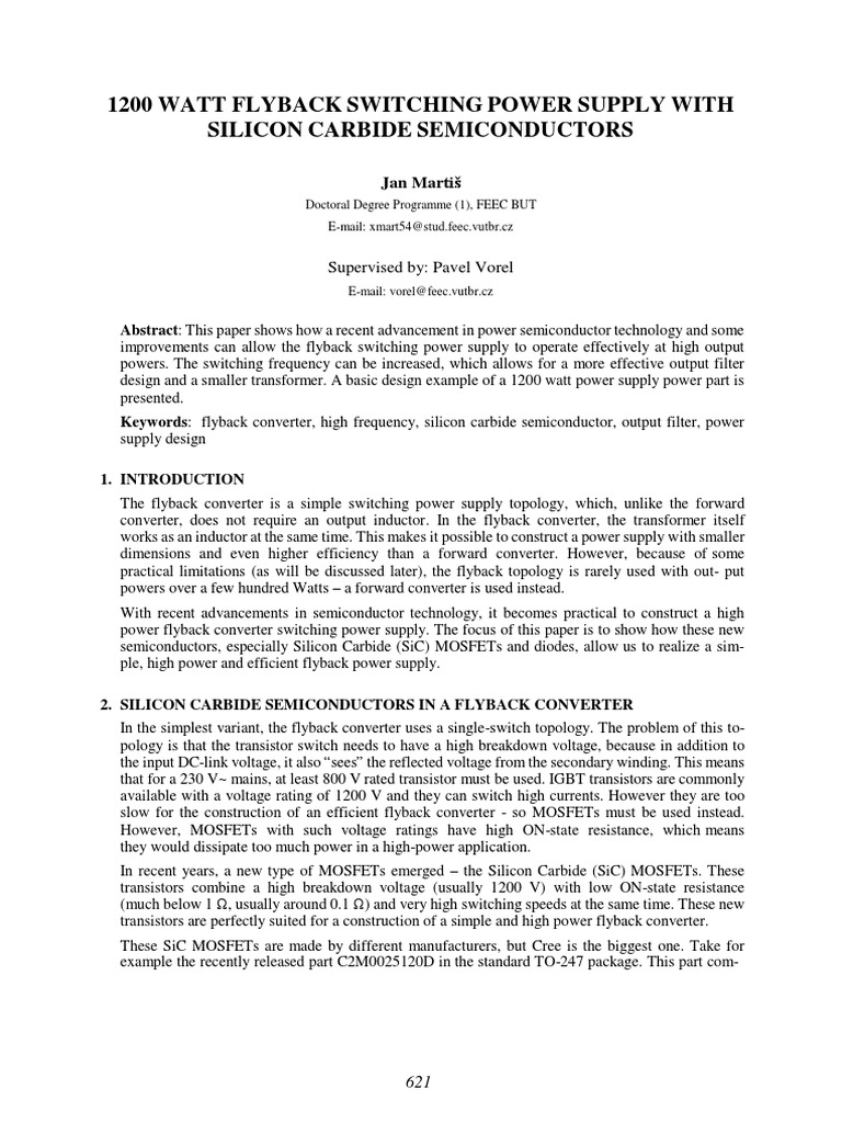 1200W Flyback Power Supply Design Guide | PDF | Rectifier | Transformer