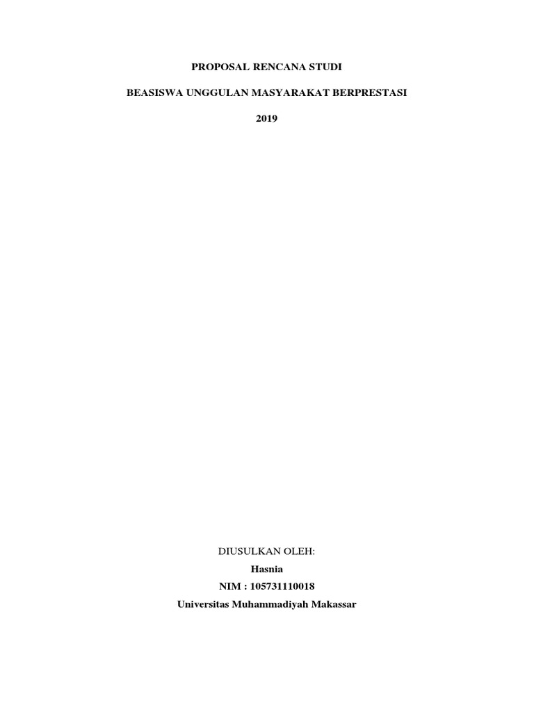 Proposal Rencana Studi Hasnia