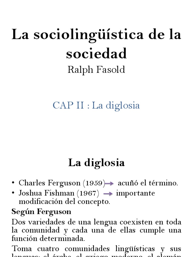 Características y conceptos de diglosia | PDF | Dialecto | Multilingüismo