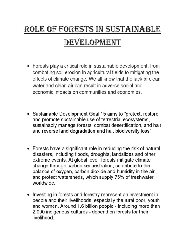 Forests: Key to Sustainable Development | PDF | Forestry | Sustainability