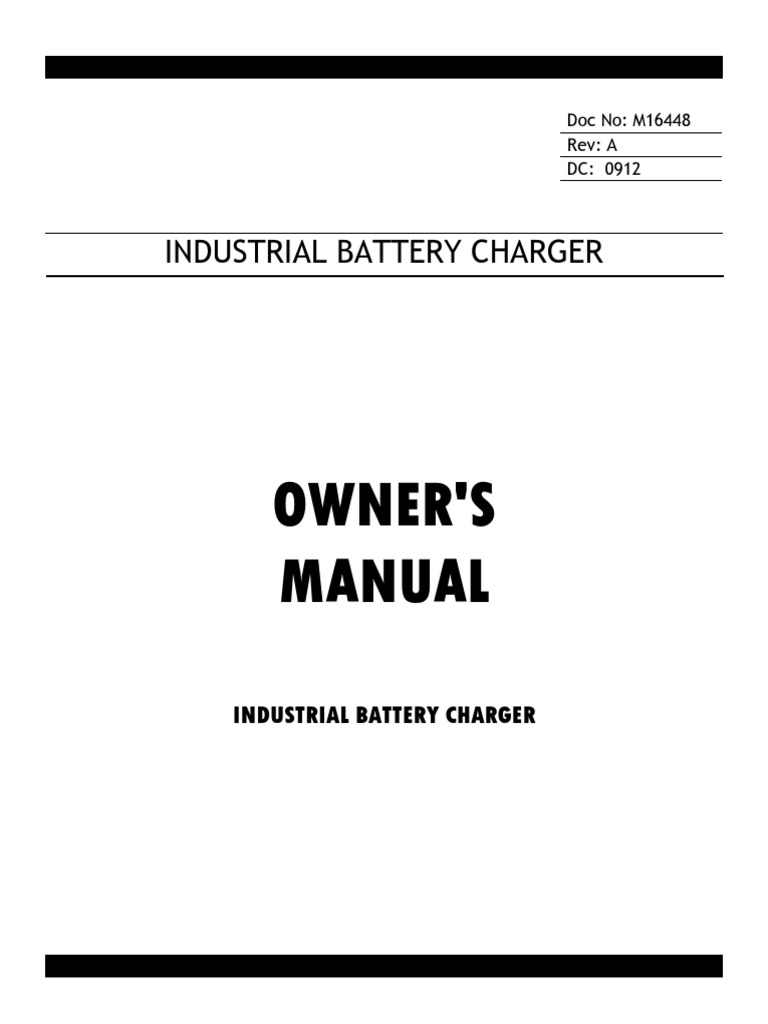 Owner'S Manual Industrial Battery Charger PDF Battery Charger Electrical Connector
