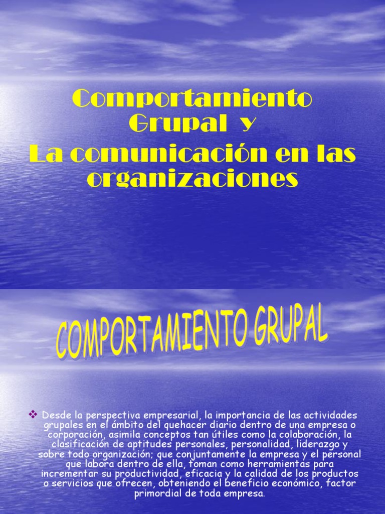 Comportamiento Grupal y Comunicacion | PDF | Comportamiento | Toma de ...