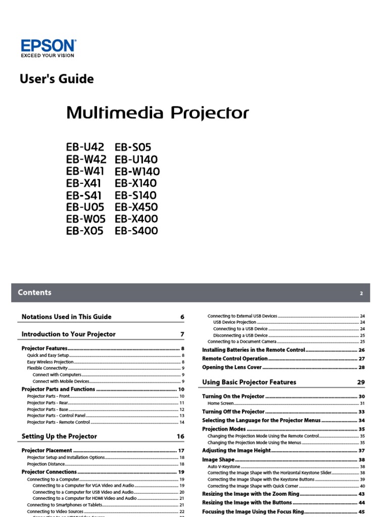 EPSON Media Projector - UsersGuide | PDF | Computer Monitor | Hdmi