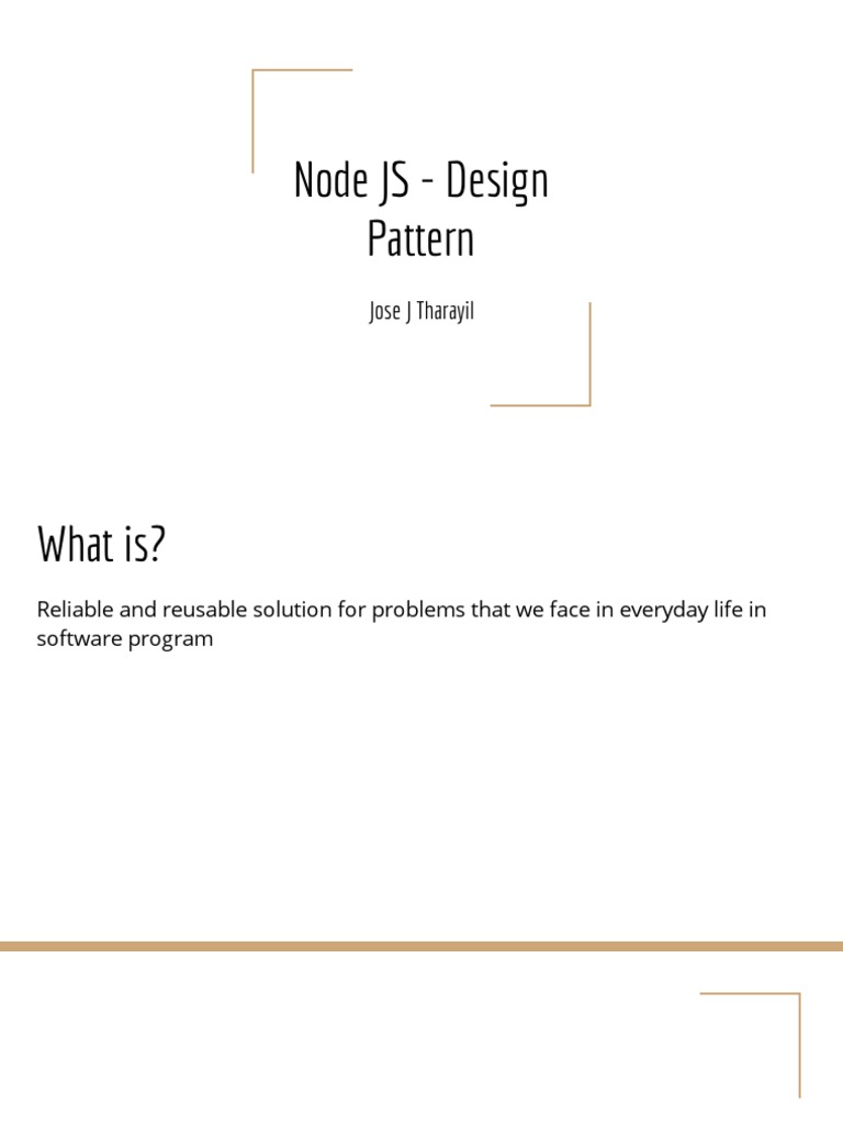 Node JS - Design Pattern: Jose J Tharayil | PDF | Constructor (Object ...