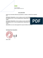 Declaración de producción y venta de césped artificial FIFA certificado