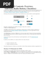 Android Ui Controls (Textview, Edittext, Radio Button, Checkbox)