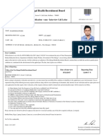 West Bengal Health Recruitment Board: Documents Verification - Cum - Interview Call Letter