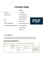 Curriculum Vitae: Education Qualification