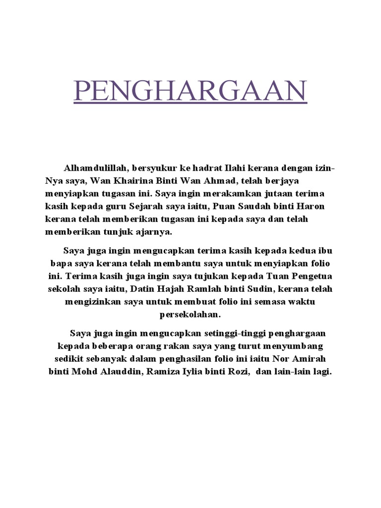 Folio Sejarah Pdf