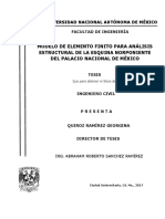 MODELO DE ELEMENTO FINITO PARA ANÁLISIS ESTRUCTURAL DE LA ESQUINA NORPONIENTE DEL PALACIO NACIONAL DE MÉXICO
