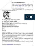 Lista de Exercicios Embriologia 2012 PDF