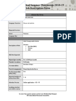 IIM Ahmedabad Summer Placements 2018-19 Job Description Form