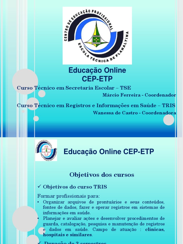 Cursos Técnicos Online CEP-ETP | PDF | Educação à distância | Internet