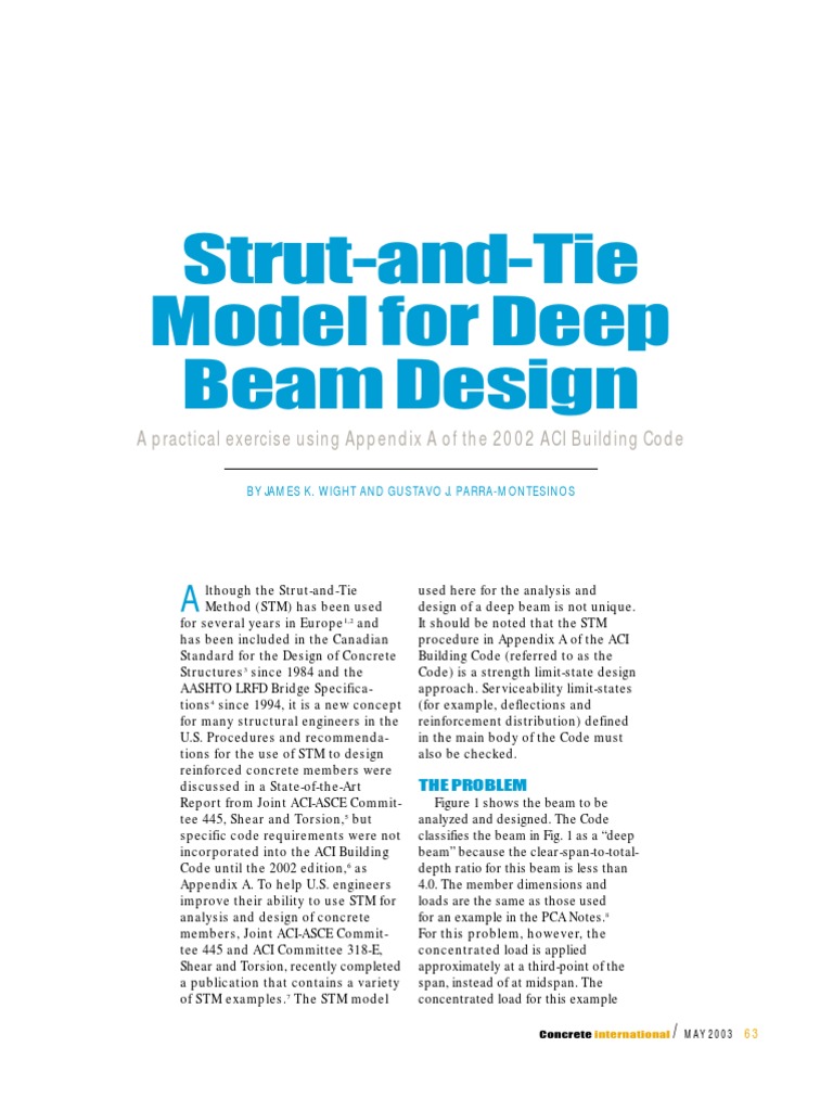 Strut-Tie Model For Deep Beam Design | PDF | Beam (Structure) | Truss