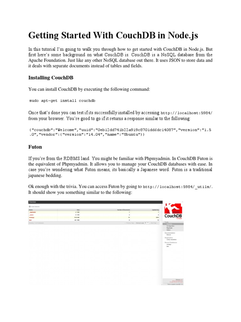 Getting Started With CouchDB in Node Js PDF Hypertext Transfer