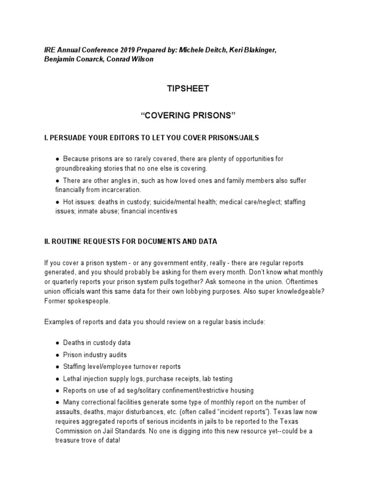 Tips for Covering Prisons Effectively | PDF | Solitary Confinement | Prison