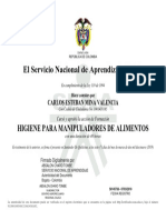 El Servicio Nacional de Aprendizaje SENA: Higiene para Manipuladores de Alimentos