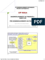 Aula 15 - Desenvolvimento de Novos Produtos, Pós Desenvolvimento