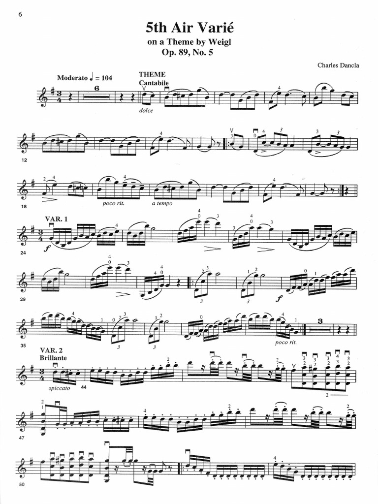 Dancla 5th Air Varié Violin PDF PDF