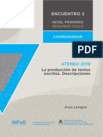 Nivel Primario Ateneo Didáctico Encuentro 2 Segundo Ciclo Lengua Carpeta Coordinador