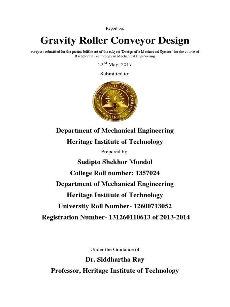 Gravity Roller Conveyor Design PDF PDF Rolling (Metalworking